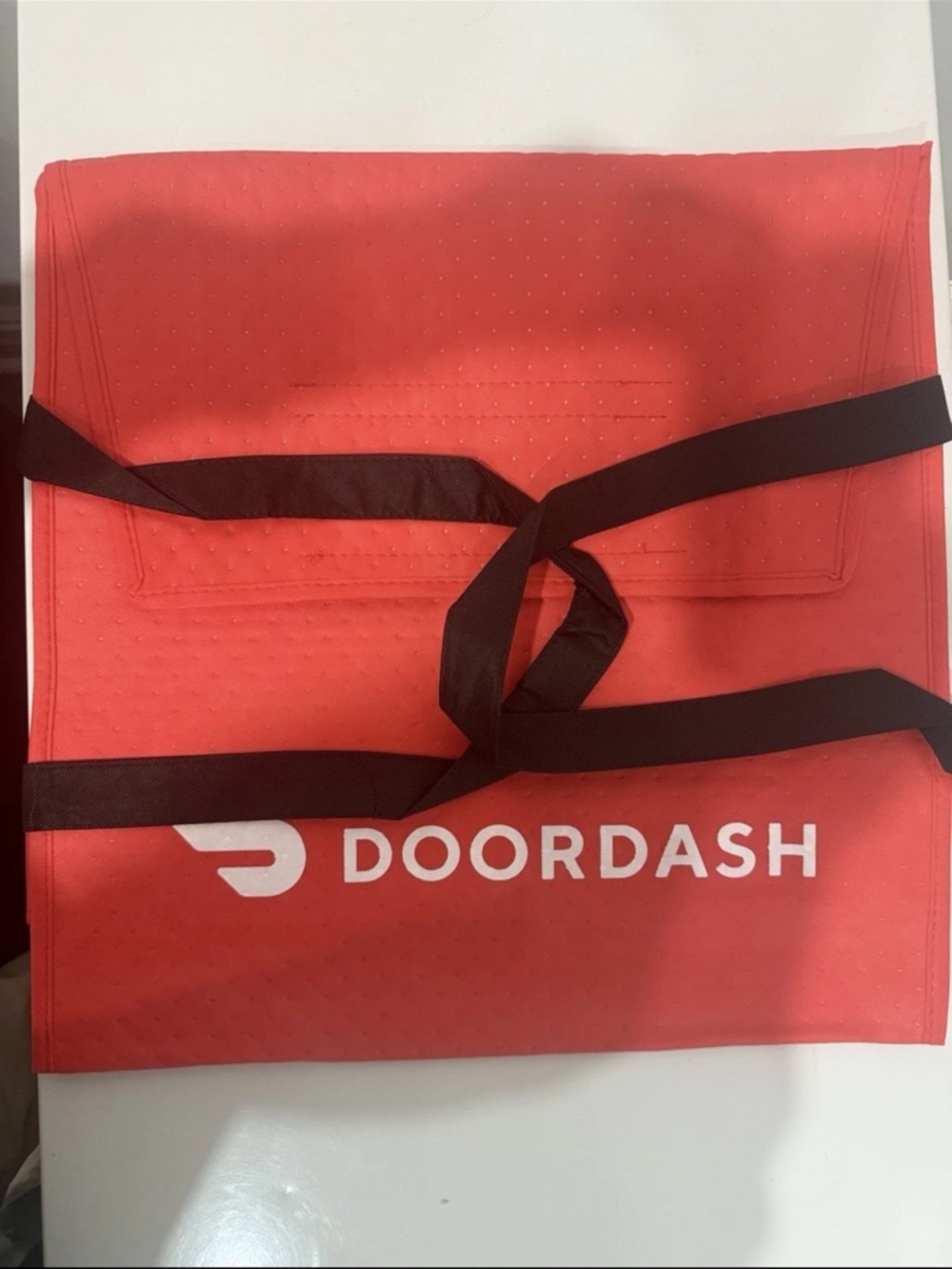 DoorDash Insulated Pizza Delivery Bag in Red with Black Straps. Ready to ship!